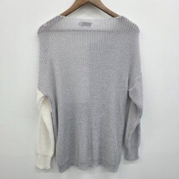 Luisa Ricci Italy Minimalist Colorblock Knit Pullover Sweater Gray Womens Size L - Picture 4 of 12